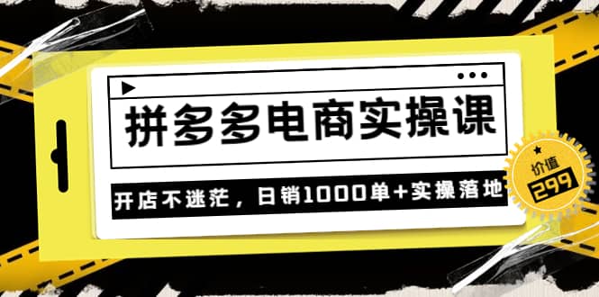 《拼多多电商实操课》开店不迷茫，日销1000单+实操落地（价值299元）-森哥资源库