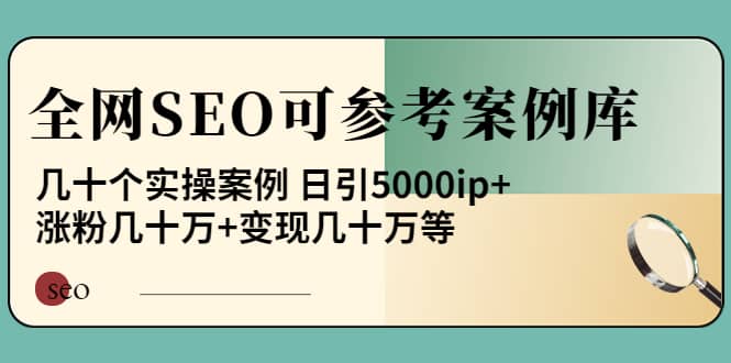 《全网SEO可参考案例库》几十个实操案例-森哥资源库