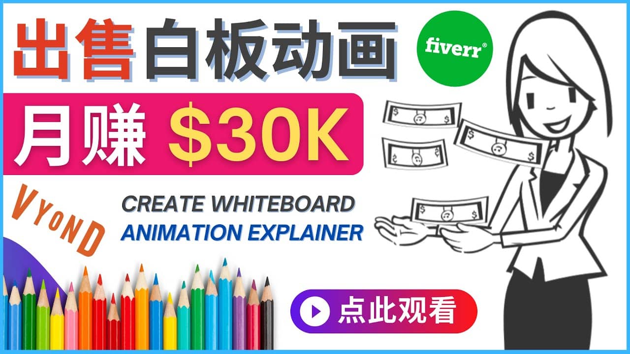 如何用最简单制作白板动画（WhiteBoard Animation）月赚3万美元-森哥资源库