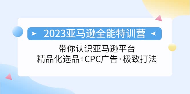 2023亚马逊全能特训营：玩转亚马逊平台+精品化·选品+CPC广告·极致打法-森哥资源库