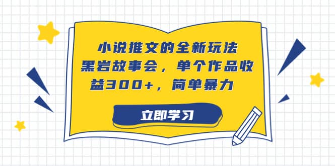 小说推文的全新玩法，黑岩故事会，单个作品收益300 ，简单暴力-森哥资源库