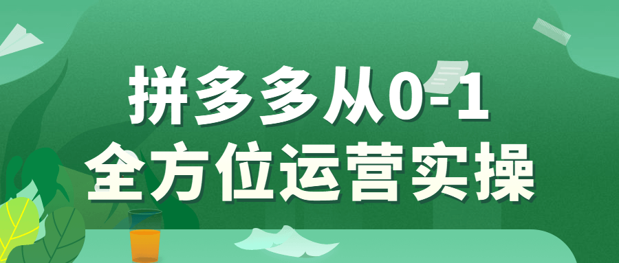 拼多多从0-1全方位运营实操-森哥资源库