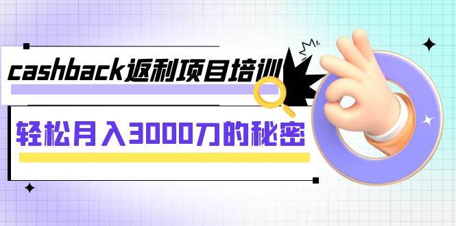 cashback返利项目培训：轻松月入3000刀的秘密（8节课）-森哥资源库